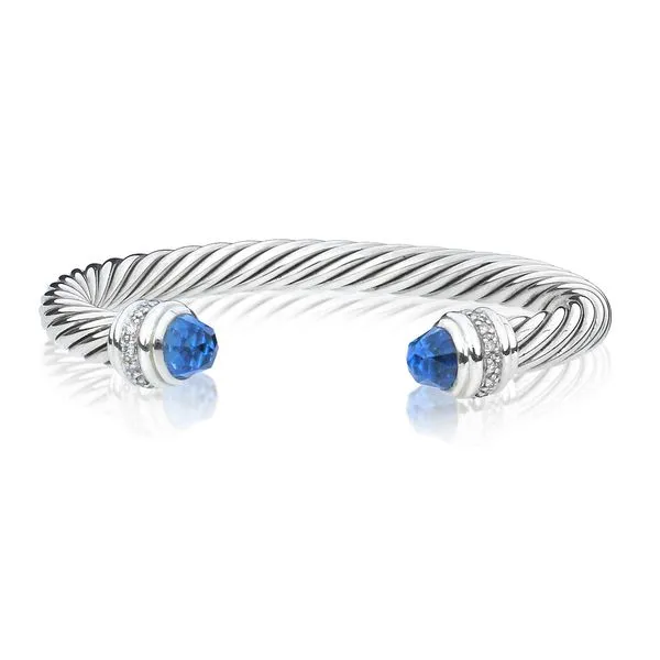 Sterling Silver Cable Blue shops David Yurman Bracelet